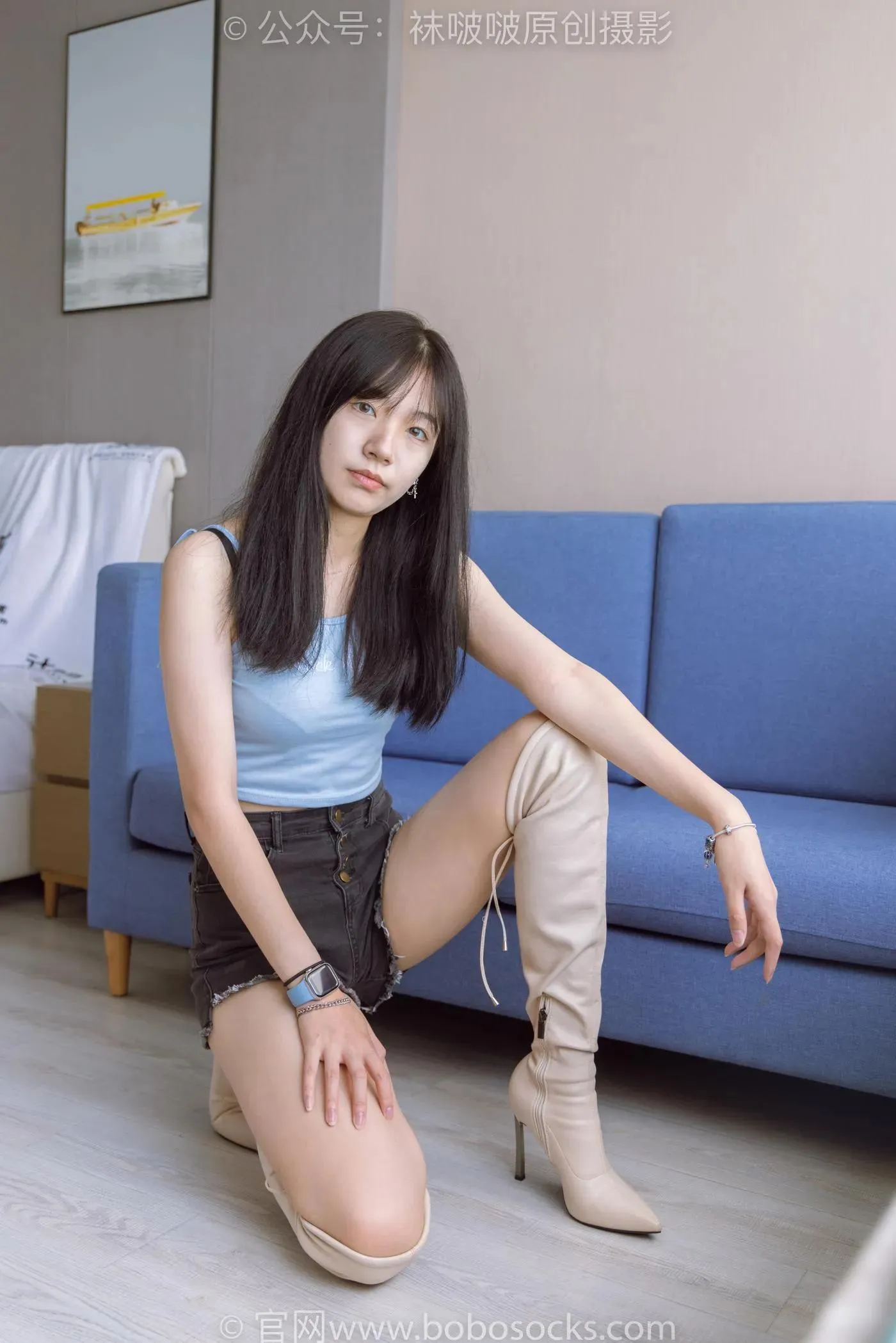 [BoBoSocks袜啵啵]NO.174 小甜豆-高跟长靴、白棉袜、裸足 [178P]插图